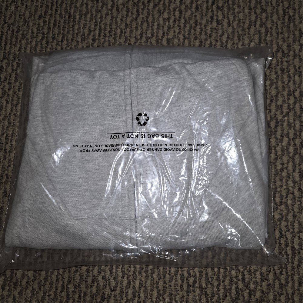Yeezy Heather Gray Hoodie with Black Lettering - Picture 2 of 3